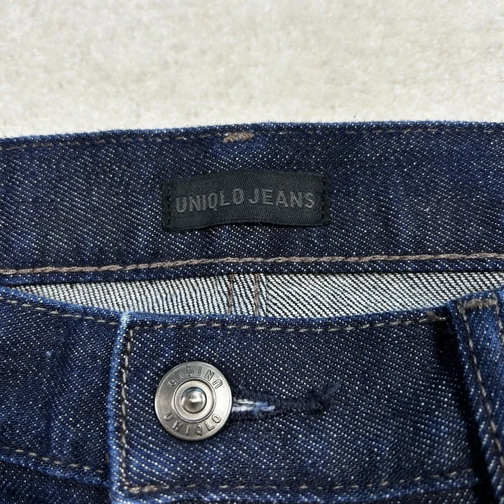 Uniqlo Jeans Mens 33x32 Selvedge Kaihara Japan Cotton Slim Straight Raw Denim